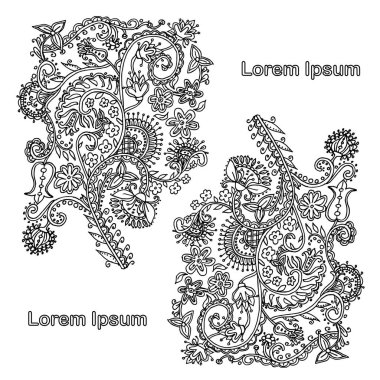 Elle çizilmiş doodle tek renkli desen, hisse senedi vektör çizim sayfası için antistress boyama için baskı, web, Lorem Ipsum, için