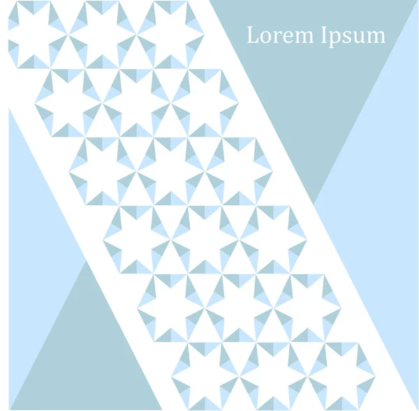 Mavi Beyaz Arka Plan Geometrik Trigonal Desen Tasarım Öğesi Hisse — Stok Vektör