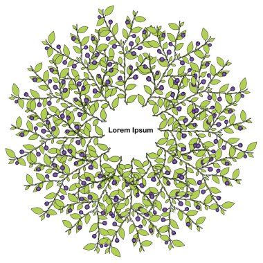 Yaban mersini renkli yuvarlak arka plan, Lorem Ipsum tasarım öğesi hisse senedi vektör çizim web, baskı için