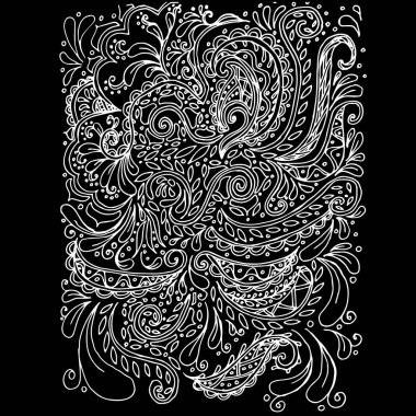 Çiçek elle çizilmiş tek renkli desen hisse senedi vektör çizim yazdırma