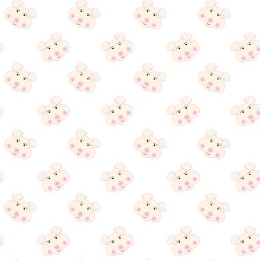 Domuz kafası üzerinde beyaz, tasarım öğesi baskı, Web, baskı kumaşlar için seamless modeli pembe