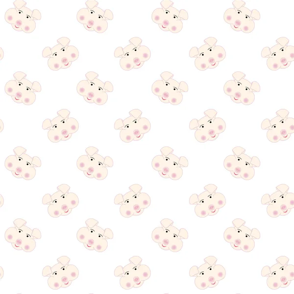 Головка Свиньи Розовый Бесшовный Узор Белом Элемент Дизайна Печати Паутины — стоковый вектор