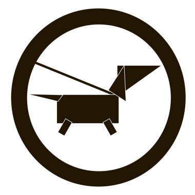 Köpek tek renkli simge stok vektör çizim web, baskı için yuvarlak stilize