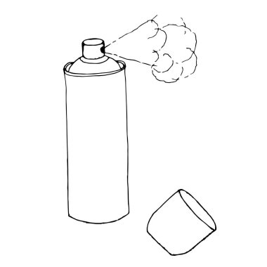 Sprey. Tek renkli kroki hisse senedi vektör çizim web, baskı için