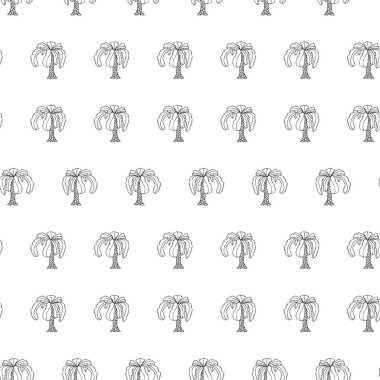 Çizgi film palm bitki elle çizilmiş tek renkli kroki seamless modeli ağaç. Öğe hisse senedi vektör çizim boyama kitabı için baskı, web için Tasarla