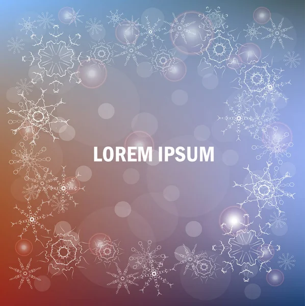 雪の結晶の背景 印刷用 Web の要素株式ベクトル イラストの Lorem イプサムをぼかし — ストックベクタ