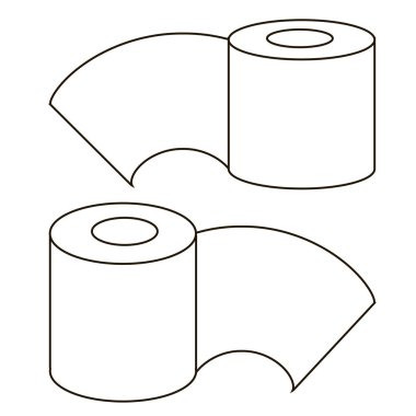 Simge rulo tuvalet kağıdı, tek renkli tasarım öğeleri hisse senedi vektör resmi web, baskı için