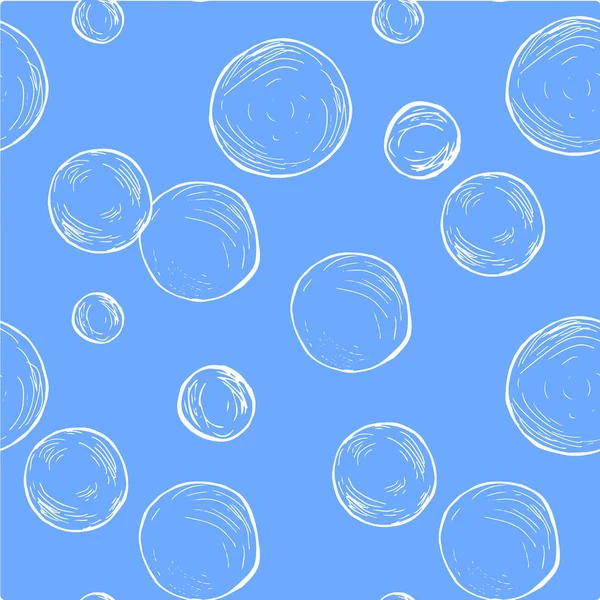 Soap Bubbles Pattern White Blue Stock Vector Illustration Web Print — Stock Vector