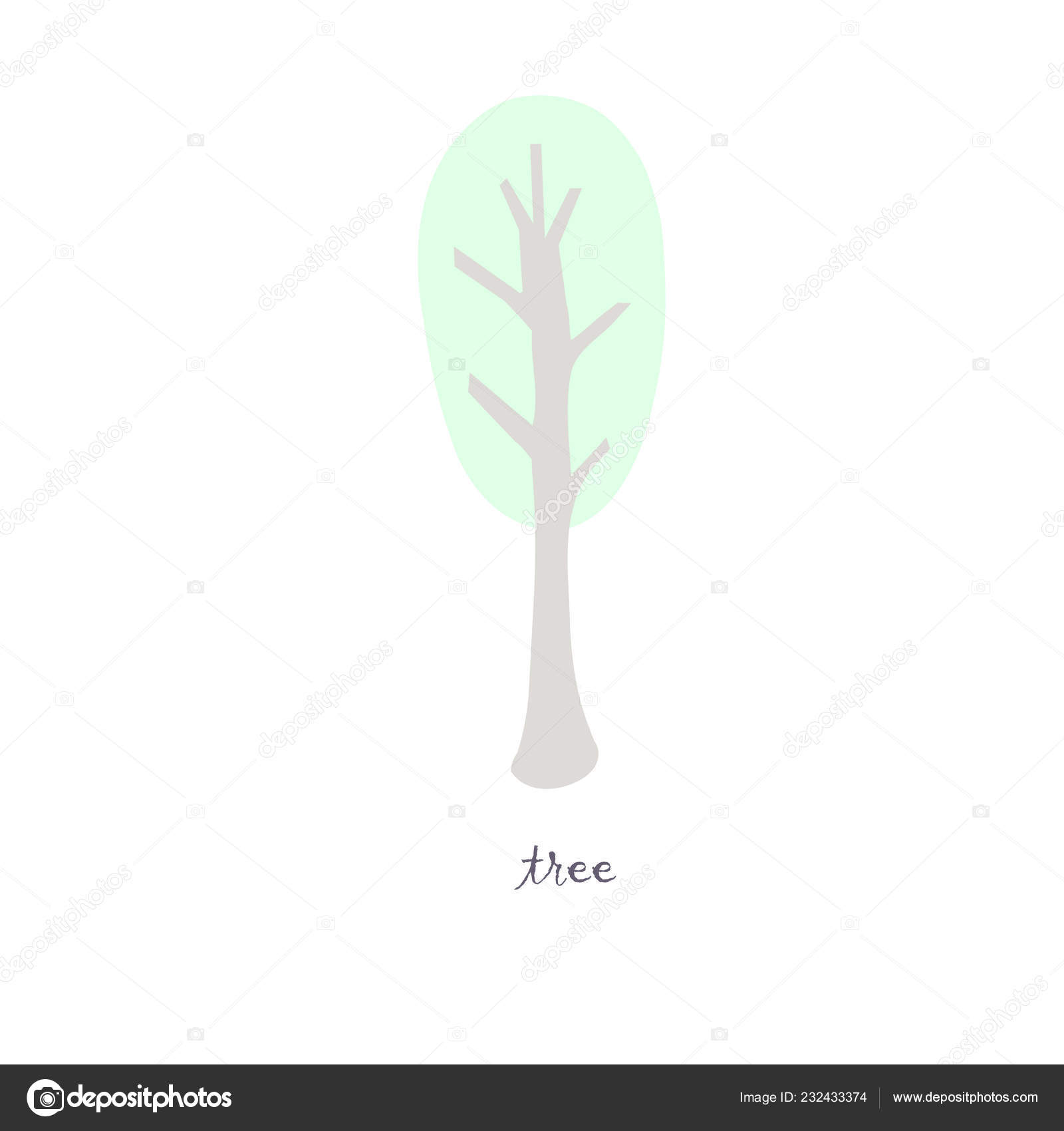 Cute Tree Flat Style Vector Pastel Color Characters Icon Forest Stock Vector C Katimus Ukr Net 232433374