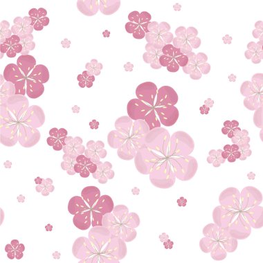 Sorunsuz sakura çiçek arka plan, pembe beyaz çiçek açan tasarım öğesi hisse senedi vektör çizim web, baskı, tekstil, kumaş baskı için için için için