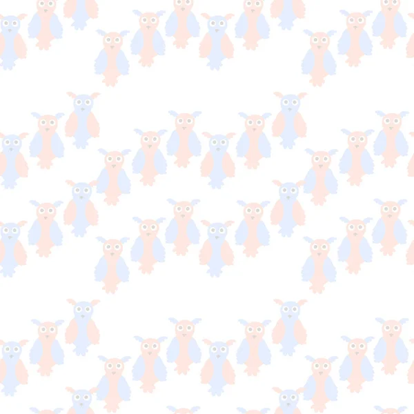 Owl Söt Sömlösa Mönster Baby Kläder Blöjor Rosa Och Blå — Stock vektor