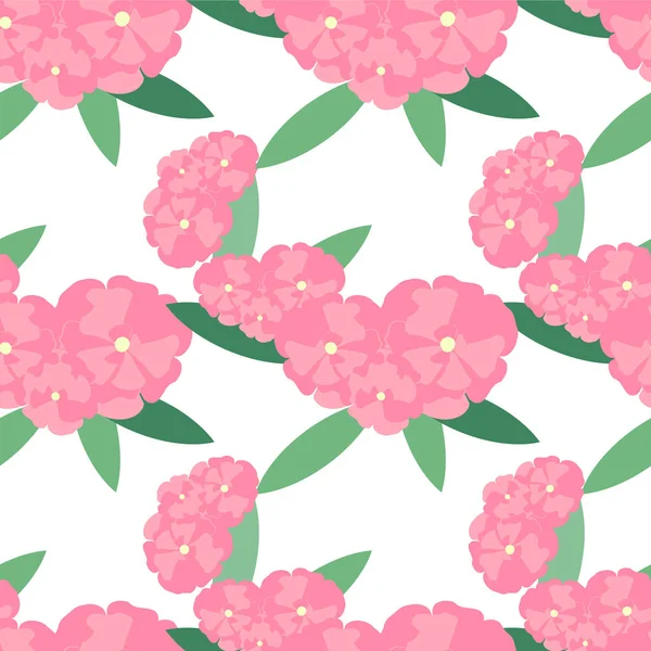 Цветок Олеандра Безморщинистый Фон Розовый Цветы Белом Дизайн Элемента Векторной — стоковый вектор