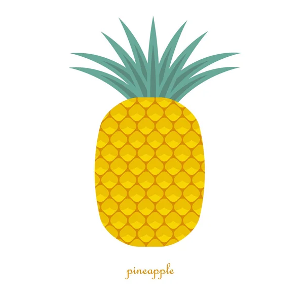 Pineapple Icon Flat Design Object Isolated Design Element Stock Vector — Stock Vector