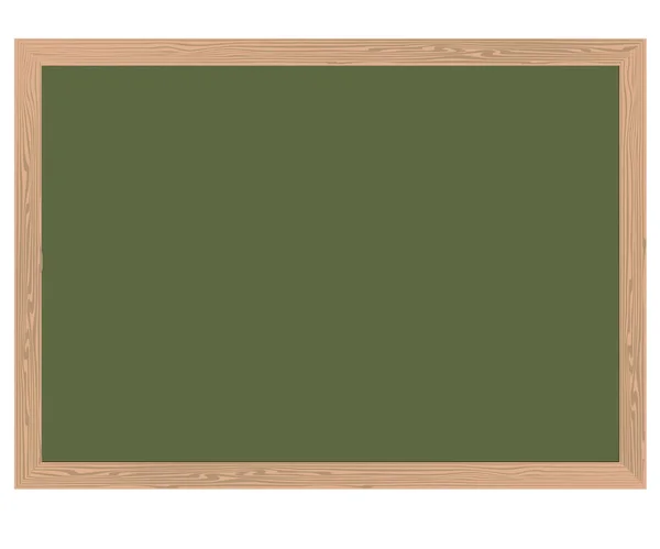 Blank Green Chalkboard Brown Wooden Frame Background School Restaurant Menu — Stock Vector