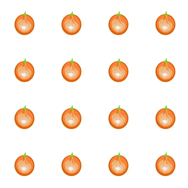 Patrón Sin Costuras Cebolla Cebolla Naranja Elemento Diseño Ingredientes Alimentarios — Vector de stock