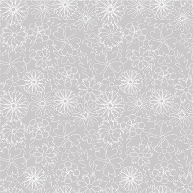Web, Web, baskı kumaşlar için gri hisse senedi vektör çizim çiçek beyaz izi kesintisiz