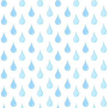 Mavi su Dikişsiz desen beyaz üzerinde bırakır. Yağmur tasarım öğesi hisse senedi vektör çizim web, baskı için