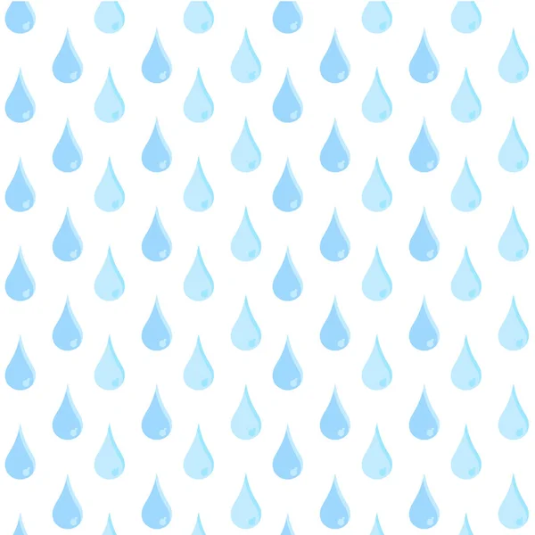 Patrón Sin Costuras Gotas Agua Azul Blanco Diseño Lluvia Elemento — Vector de stock