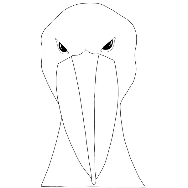 Cegonha Shoebill Para Página Antistres Para Livro Colorir Ilustração Vetorial — Vetor de Stock