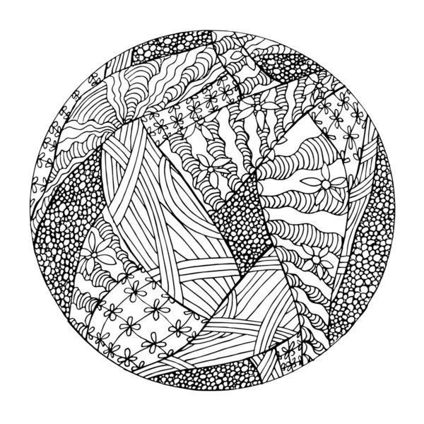 Schiță Mandală Vectorială Desenată Manual Element Design Stil Doodle Amuletă — Vector de stoc