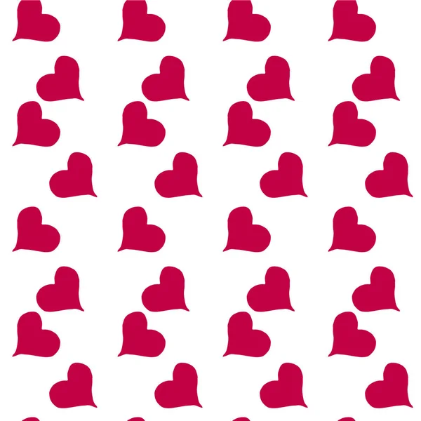 Herznahtloses Muster Monochromes Rotes Herz Auf Weiß Designelement Aktienvektorillustration Für — Stockvektor