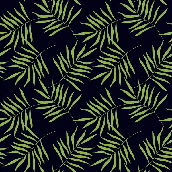 Leaves Seamless Pattern Design Element Stock Vector Illustration Green Black — Stock Vector