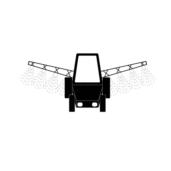 Vaporisateur Tracteur Noir Icône Plat Élément Conception Illustration Vectorielle Stock — Image vectorielle