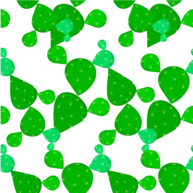 Kaktüs opuntia dikişsiz desen yeşil bitki nesne izole tasarım elemanı stok vektör illüstrasyon web için, baskı için