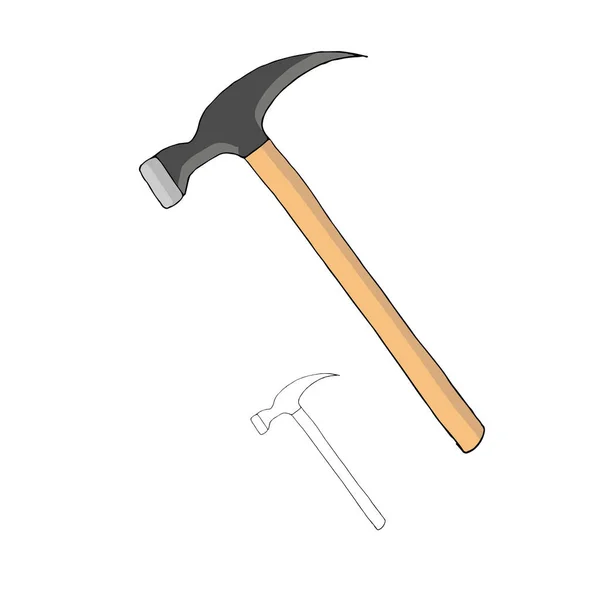 Hammer Symbol Farbe Und Monochromen Versionen Objekt Isolierte Designelement Stock — Stockvektor