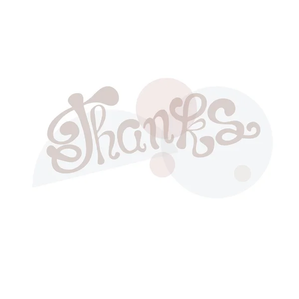 Thanks Typography Banner Hand Drawn Lettering Art Pastel Coloured Stock — Stock Vector