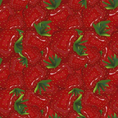 Çilek sonsuz desen. Mavi sanat tasarım elemanları stok vektör illüstrasyon üzerinde kırmızı meyve yeşil yaprakları boyama web için, baskı için, tekstil kumaş baskı için