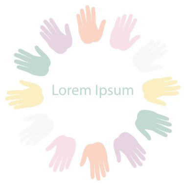 Palmiye yuvarlak renkli arka plan Lorem Ipsum beyaz sanat tasarımı stok vektör illüstrasyonu ağ için, baskı için, kumaş baskısı için