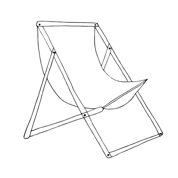 Een Strandstoel Icoon Handgetekende Inkt Art Design Elementen Voorraad Vector — Stockvector