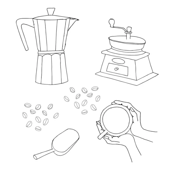 手のコーヒー グラインダーストックベクター ロイヤリティフリー手のコーヒー グラインダーイラスト Depositphotos