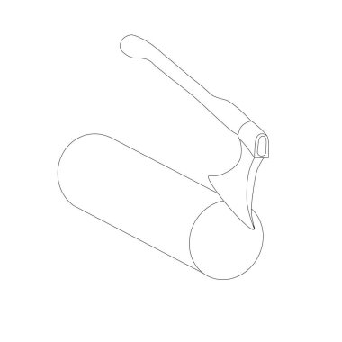 Güverte monokrom skecinde balta var. Sanat tasarımı ögeleri web için stok vektör illüstrasyonuName