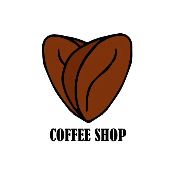 Logotipo Cafetaria Ilustração Vetor Estoque Projeto Arte Feijão Café Para — Vetor de Stock