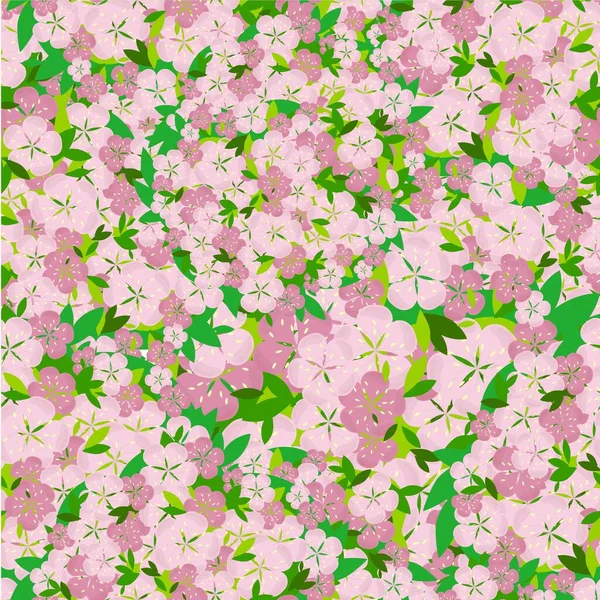 Sakura Patrón Floración Diseño Plano Diseño Arte Stock Vector Ilustración — Archivo Imágenes Vectoriales