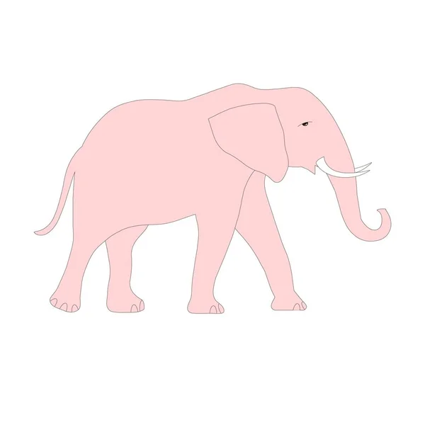 Éléphant Rose Objet Isolé Art Design Stock Vectoriel Illustration Pour — Image vectorielle