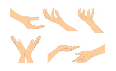 El hareketleriyle. Vektör illüstrasyonu.