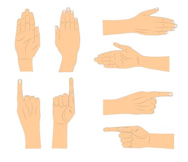 El hareketleriyle. Vektör illüstrasyonu.