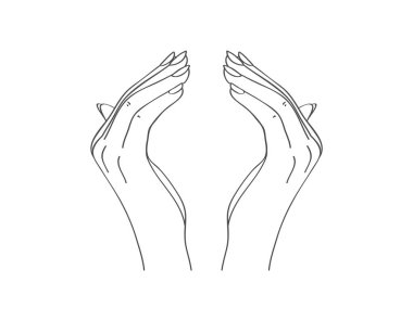 El hareketleriyle. Vektör illüstrasyonu.