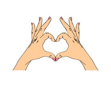 El hareketleriyle. Vektör illüstrasyonu.