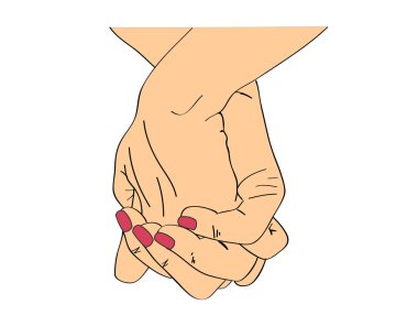 El hareketleriyle. Vektör illüstrasyonu.