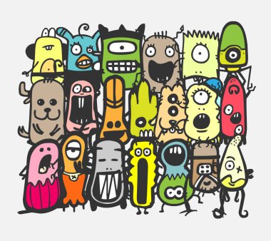 Uzaylı canavar. Vektör çizim.