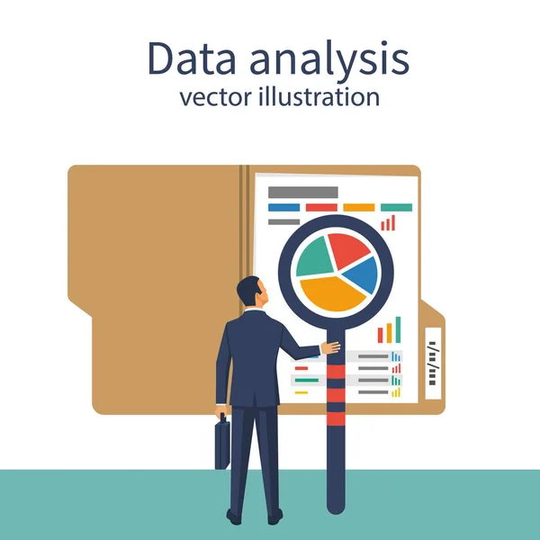 Análisis de datos hombre — Vector de stock