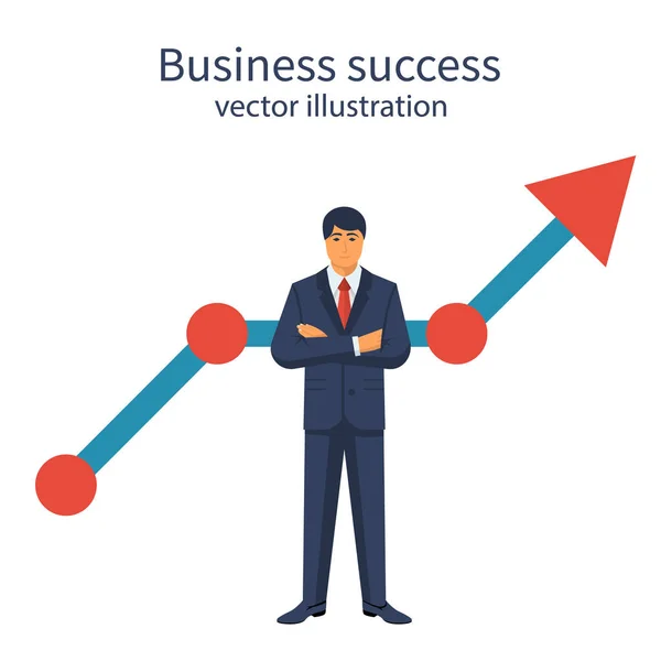 Exitoso empresario que crece gráfico — Vector de stock