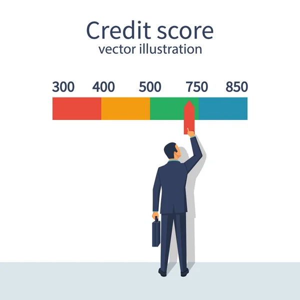 Kredietscore, meter. — Stockvector