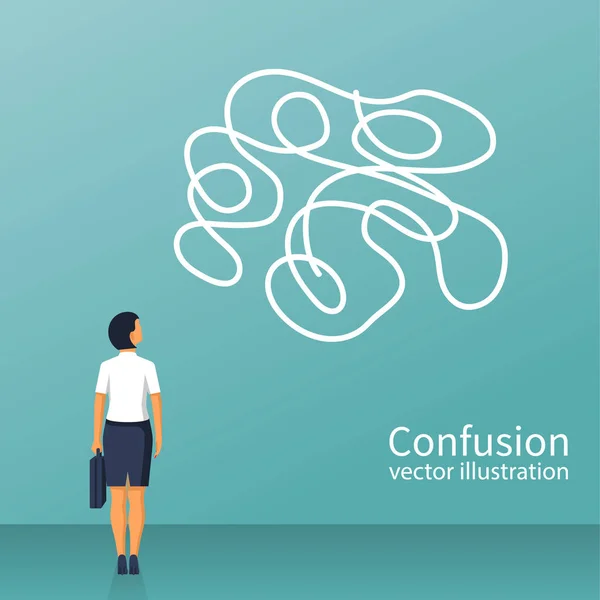 Pensamientos confusos. Concepto de confusión — Vector de stock