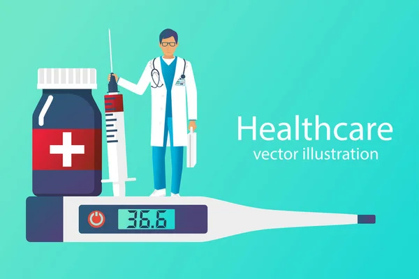 Concepto sanitario médico — Vector de stock