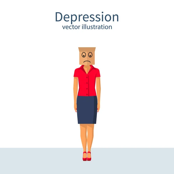 Dipression koncepció papírzacskót, a fej — Stock Vector